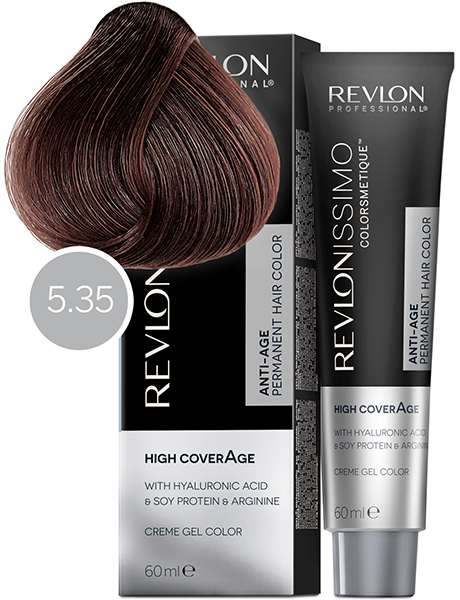 Revlon Professional Revlonissimo Colorsmetique High Coverage Краска для сильно седых волос № 5.35 Янтарный Светлый Каштан